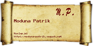Moduna Patrik névjegykártya